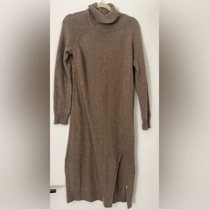 Cozy Brown Turtleneck Sweater Dress